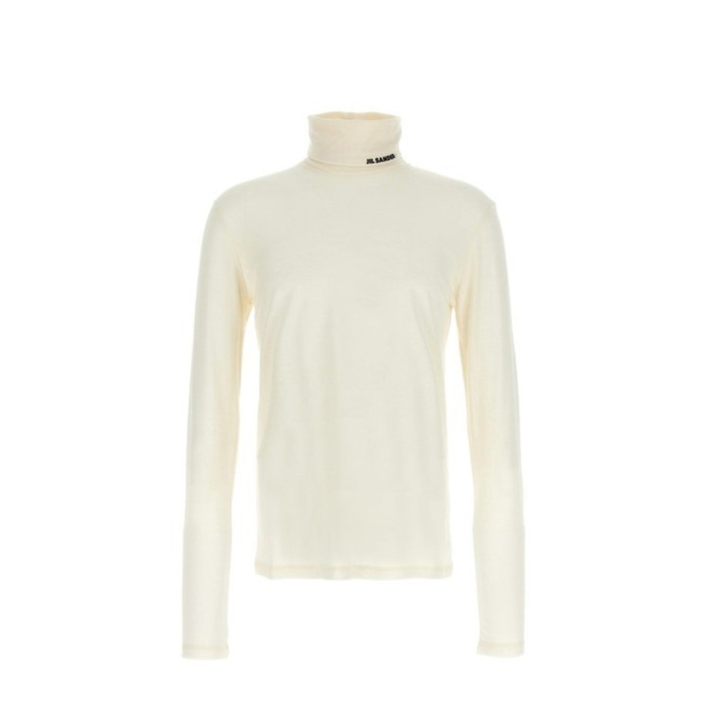 Jil Sander Turtleneck Sweater With Contrast Logo And Smooth Texture - NWT
